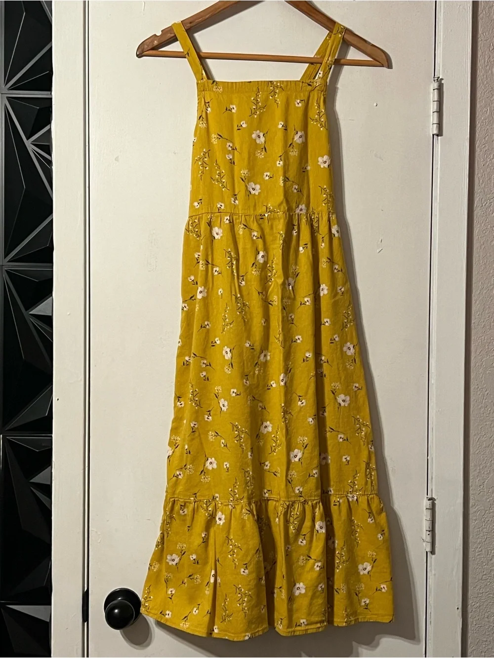 Old Navy Girls Mustard Yellow Floral Midi Sundress